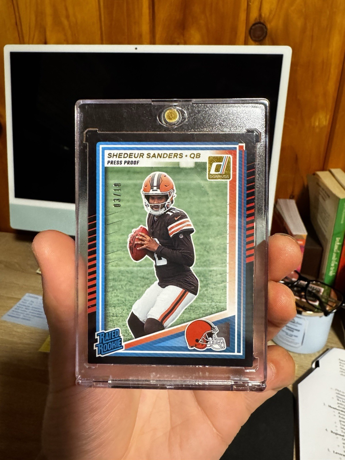 2025 Donruss Black Press Proof Shedeur Sanders Rated Rookies #306 Browns 3/10