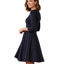 Closet London Fit  Flate Striped Skater Retro Y2K Dress Sz 4 New