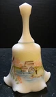 Vintage Fenton Hand Painted Satin Glass Fishing Bell 6.88"x4.38"x4.38" Excell