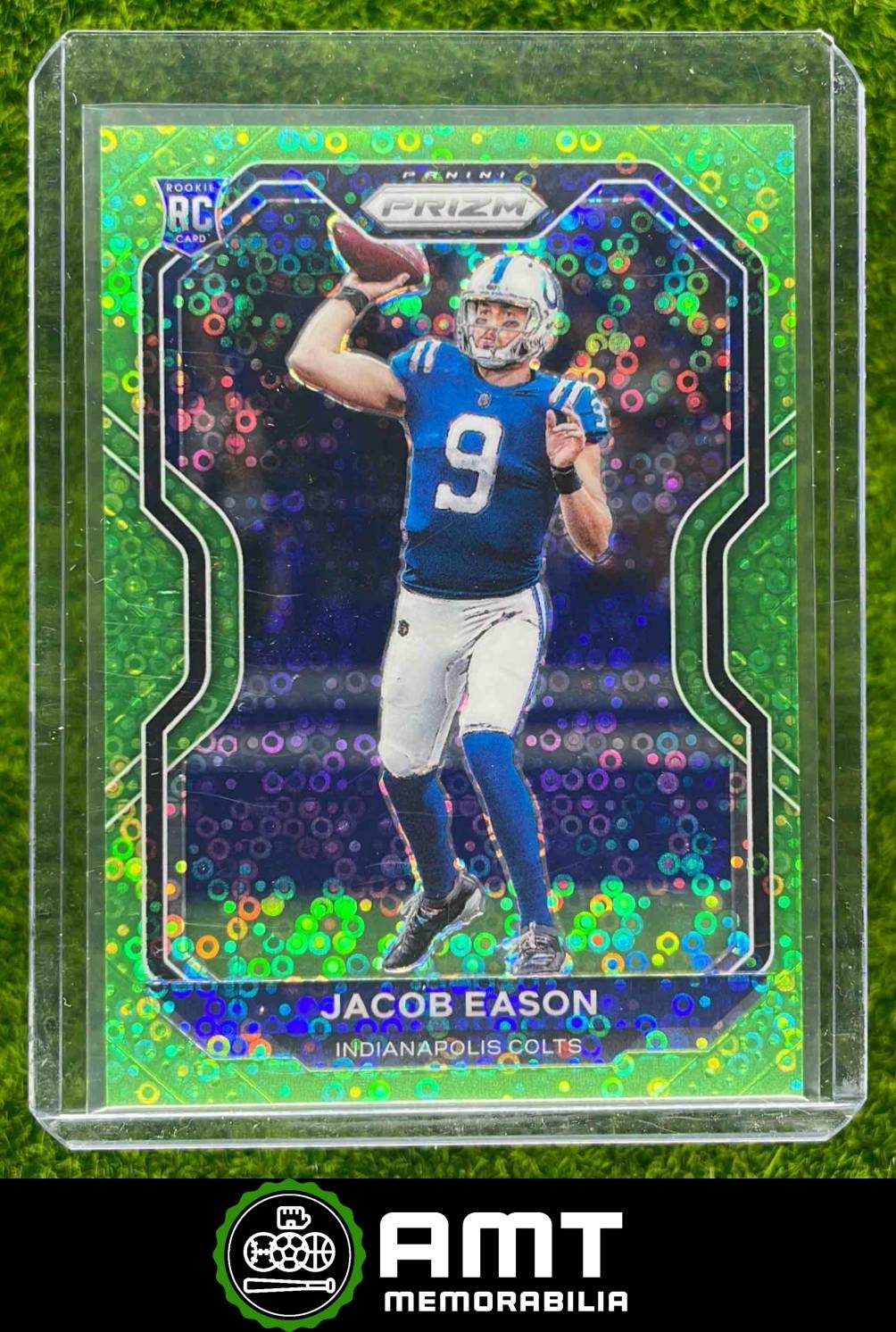 Jacob Eason RC 2020 Panini Prizm No Huddle Neon Green 5/5 Indianapolis Colts 331