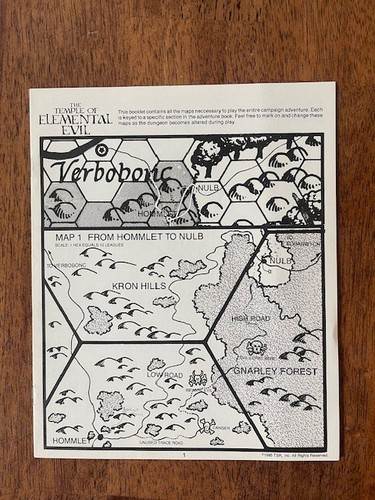 AD&D Dungeons & Dragons The TEMPLE of ELEMENTAL EVIL T1-4 9147 1985 Module + Map - Picture 5 of 6