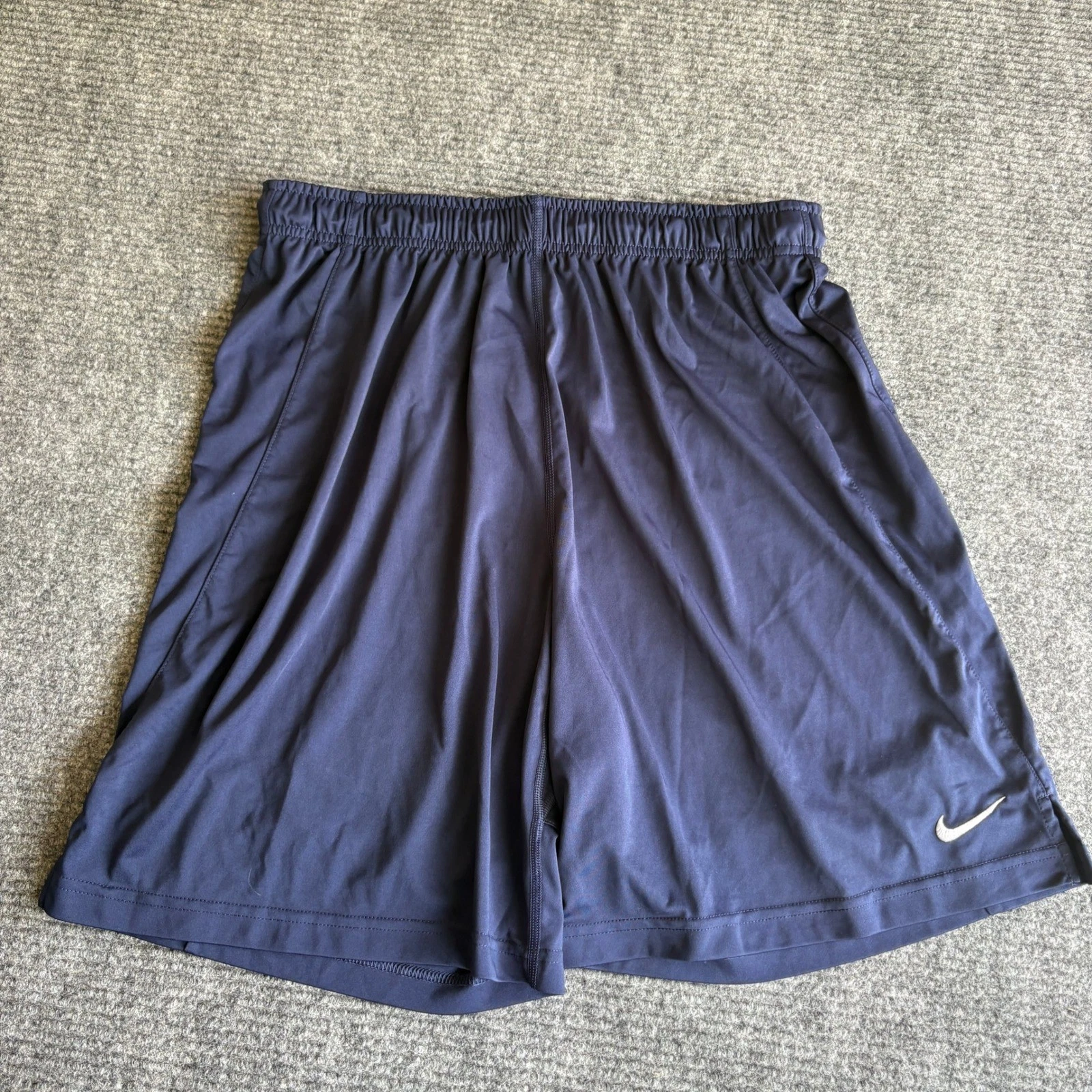Nike Dri-FIT Mens XL Navy Blue Athletic Training Shorts Elastic Waist 3623