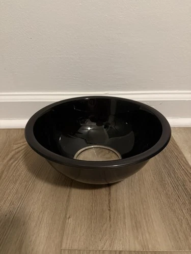 Pyrex Bowl Large Black Glass 2.5L Clear Bottom #325 Corning