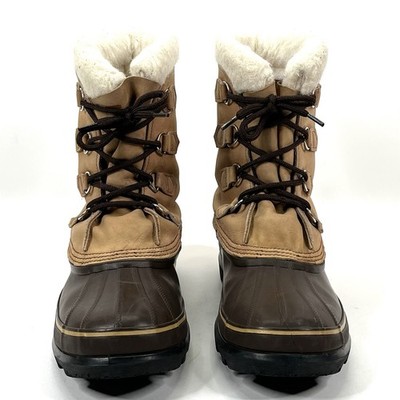 SOREL Eddie Bauer Boots Mens 11 Brown Leather Waterproof Insulated