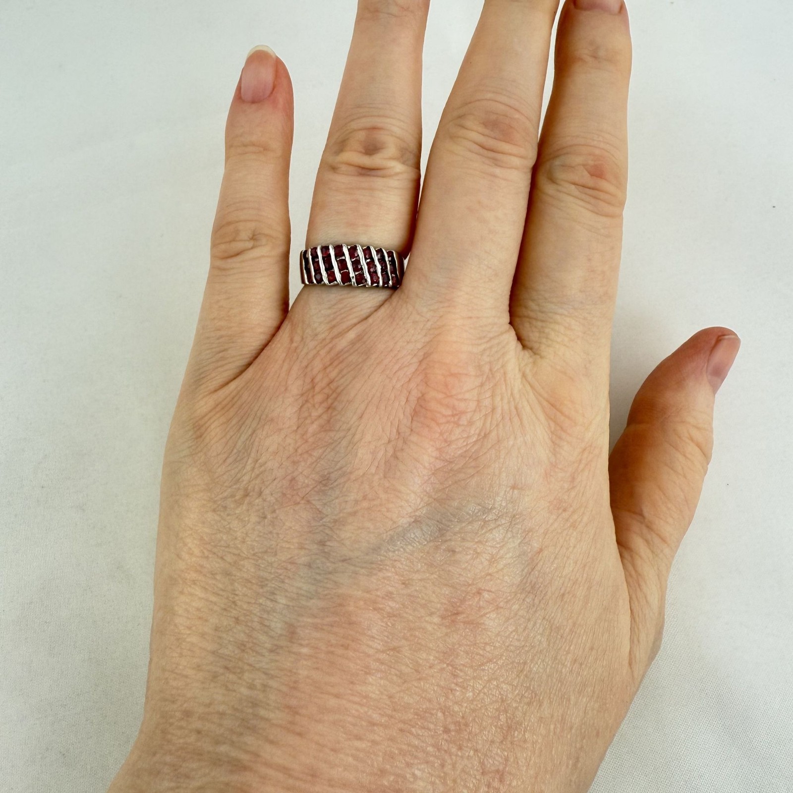 Sterling Silver Ruby Ring With Diagonal Channel S… - image 8