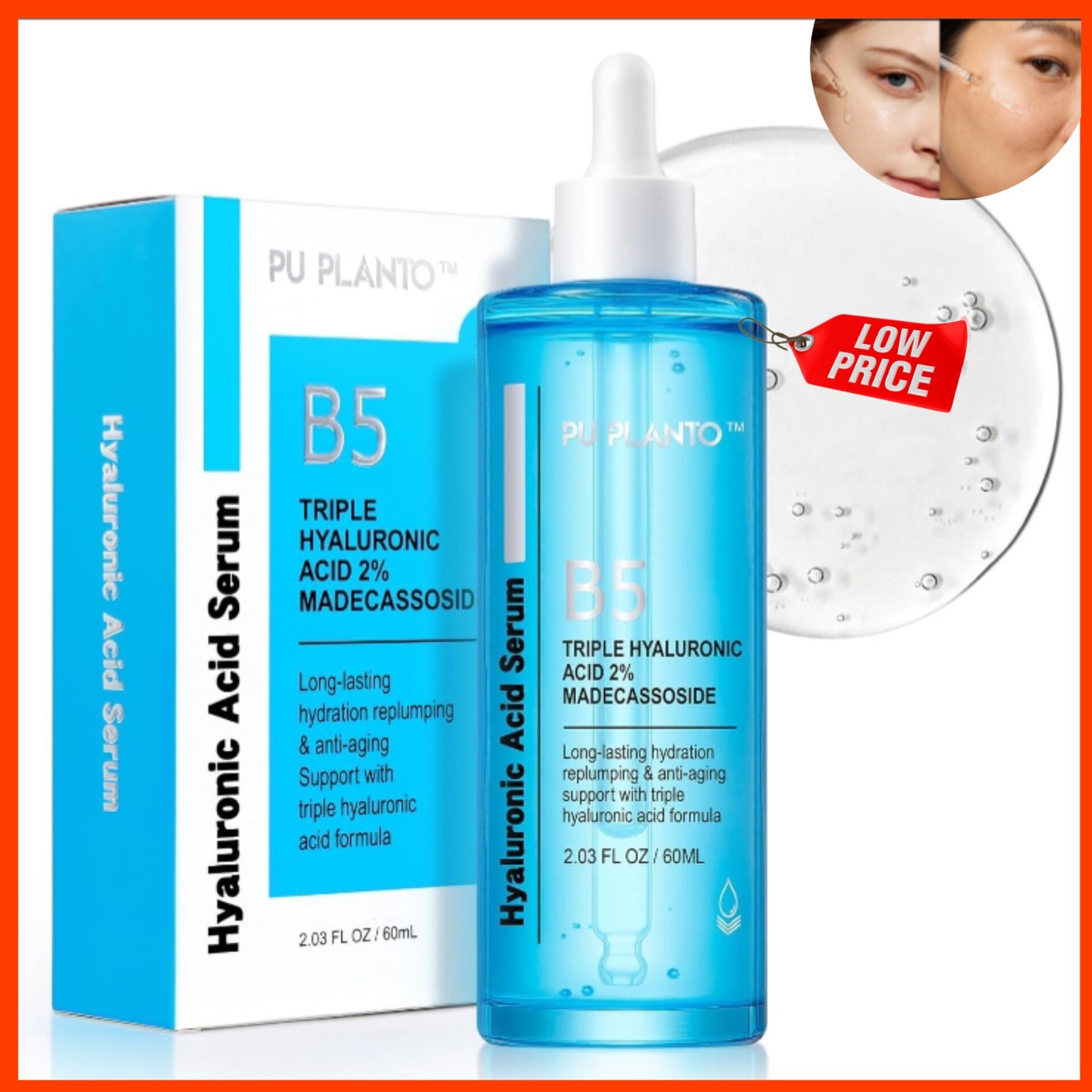 Advanced Anti-Aging Hydration Serum &mdash; Triple Hyaluronic Acid 2 % + B5, 2 oz