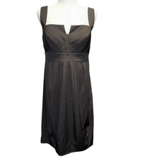 White House Black Market Black Square Neck Fit Flare Dress Size 8 Sleeveless