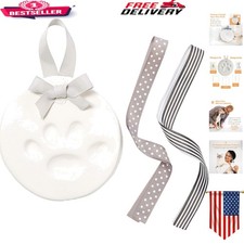 Cherished Clay Paw Print Memorial Kit with Ribbons - Pet Keepsake Gift