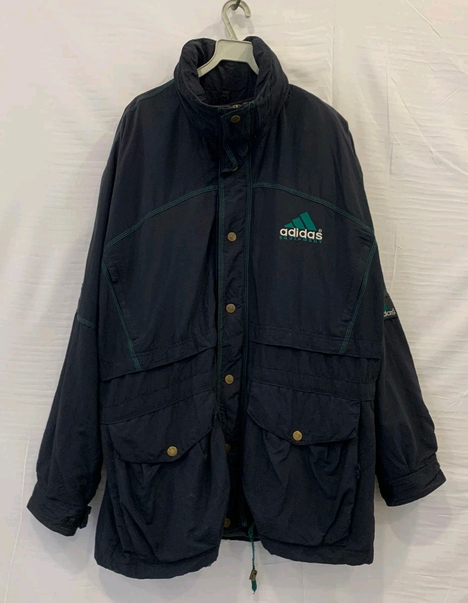 Vintage Adidas Equipment Insulated Parka Jacket Men’s M Navy Green 90s #193