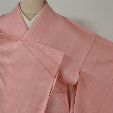 Kimono Koshida Silk Solid Pattern Sleeve 64.5cm Length 160.5cm Japan