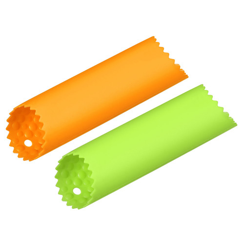 Silicone Garlic Peeler Tube Non Slip for Kitchen Tool, Orange/Green