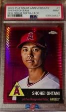Ohtani SSP Red Prism 2022 Topps Chrome Platinum Anniversary DODGERS 50/50
