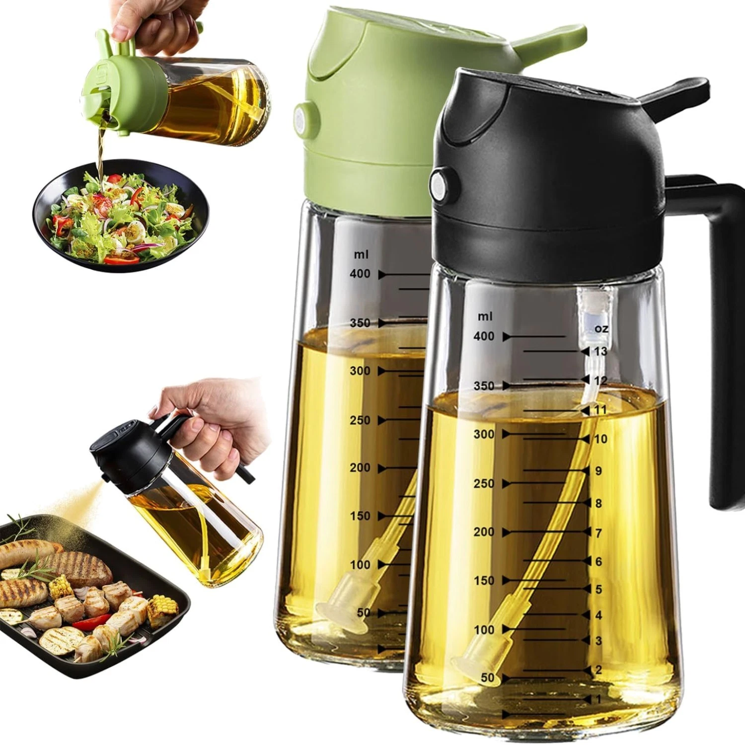 16oz/470ml Glass Olive Oil Sprayer for Cooking – 2 in 1 Olive Oil Dispenser B...
Opens in a new wind