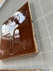 Antique Art Nouveau Tiles with botanical design in brown — photo 4