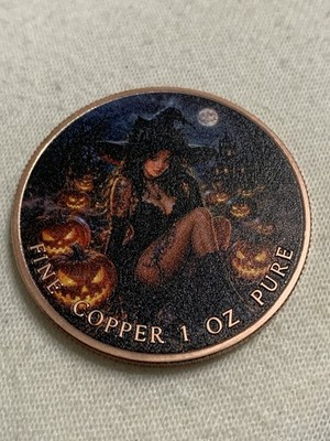 Halloween  1 oz .999 Feinkupfer Medaille/Round  FINE COPPER 1 OZ PURE 