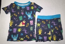 Little Sleepies Disney Pixar Monsters Inc Short Sleeve Shorts Set 18/24 Months