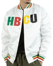Mitchell & Ness HBCU Jacket Mens Satin Banded Africa RBG Fist Patch 2022