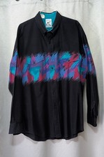 Vtg ROPER Southwestern Button Down Collar Western Shirt XL Cotton Neon 90s USA