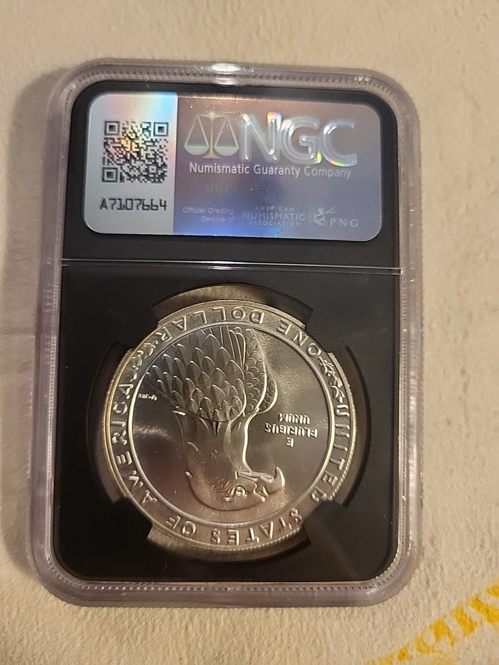 1983-P Los Angeles Olympic Commemorative Silver Dollar (BU) GRADED BY NGC *DTom* - Image 2 of 4