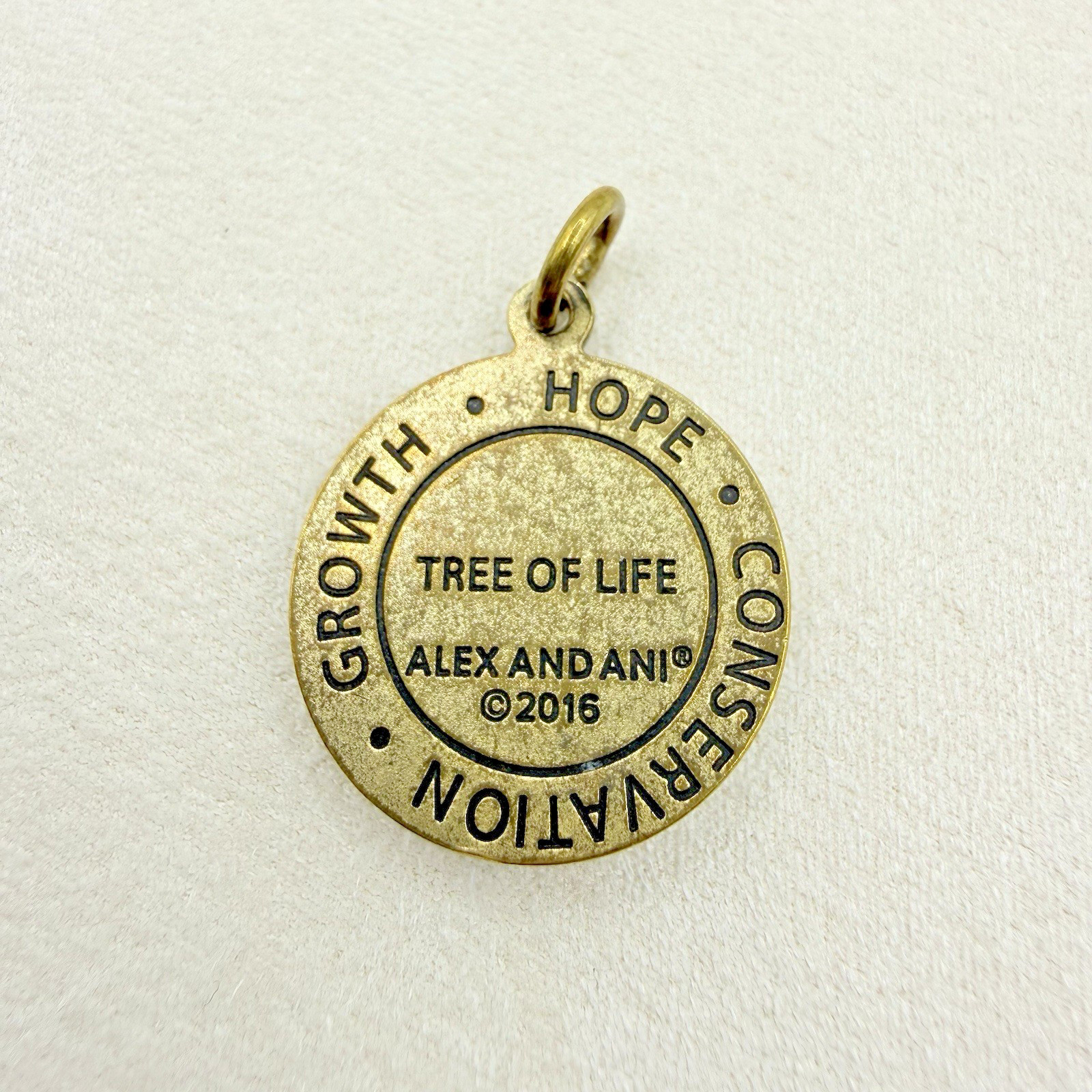 Alex and Ani Bronze Tone Tree of Life Round Pendant Charm Growth Strength Family