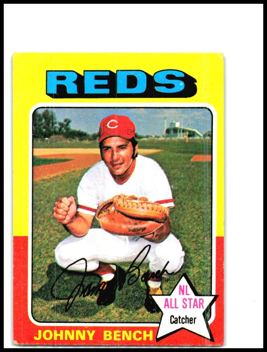 Informative Labelling 1975 Topps Mini #260 Johnny Bench Cincinnati Reds | eBay