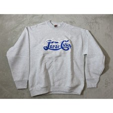 Vintage Fruit of the Loom Pepsi-Cola Sweatshirt Gray Puff Print Snow Large 90s