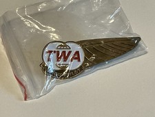 Ancienne broche double attache ailes de pilote junior TWA Trans World Airlines
