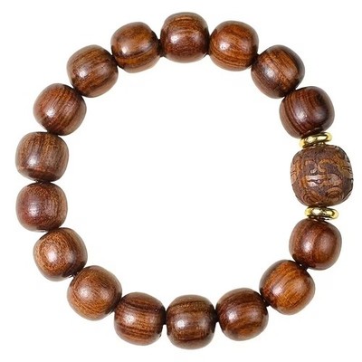 ADLERHOLZ Agarwood geschnitzt Glücksarmband *** Buddhistisches  Armband 17-20 cm