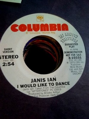 Janis Ian, I Would Like To Dance ~ 1975 Columbia promo 45 +sleeve