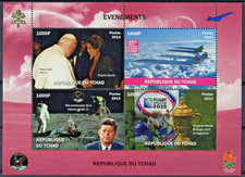Chad 2014 BRIGITTE BARDOT & POPE JOHN PAUL II-CONCORDE-SPACE-RUGBY Sheet Perf.