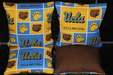 4 CORNHOLE BEANBAGS made w UCLA BRUINS Fabric ACA Reg Bags, Top Quality