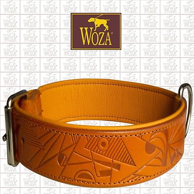WOZA Premium Lederhalsband Prägung Vollleder Handgenäht Soft Rindnappa HE2188