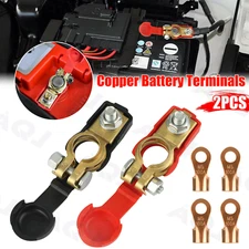 Heavy Duty Car Battery Terminals Connectors Copper Positive Negative Clamps Set