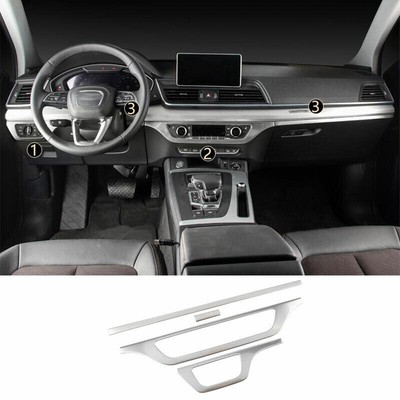 For Audi Q5 2018-2020 2023 Silver Titanium Central Console Instrument Panel Trim