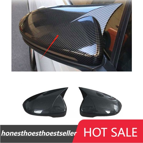For Hyundai Tucson 16-21 Carbon Fiber OX Horn Rear View Mirror Cap Cover Trim 2P - Foto 1 di 3