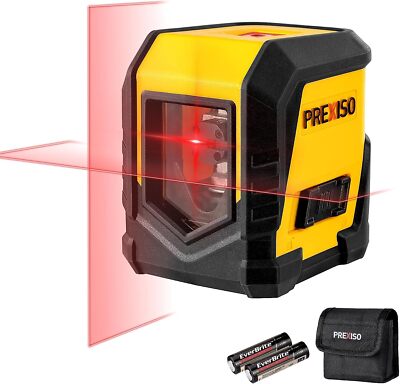 PREXISO Laser Level Self-Leveling-Cross 50FT 2AA Battery&Carry Bag LED Indicator
