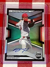 Grayson Hitt 2023 Panini Elite Extra Edition Baseball Auto #133 Diamondbacks 