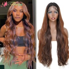 Synthetic Lace Front Wig Ombre Long Body Wave Middle Part Lace Wigs