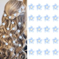 Mini Flower Hair Clips and Barrettes for Girls/Women - 20Pcs Cute Lily Blue