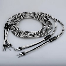 8N OCC Copper 8AG HiFi Audio Speaker Wire Cable with Banana Y U Spade Plug