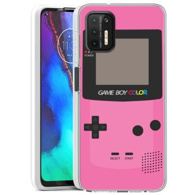 (Pink GameBoy)ShockProof TPU phone case cover(Clear)for Moto
