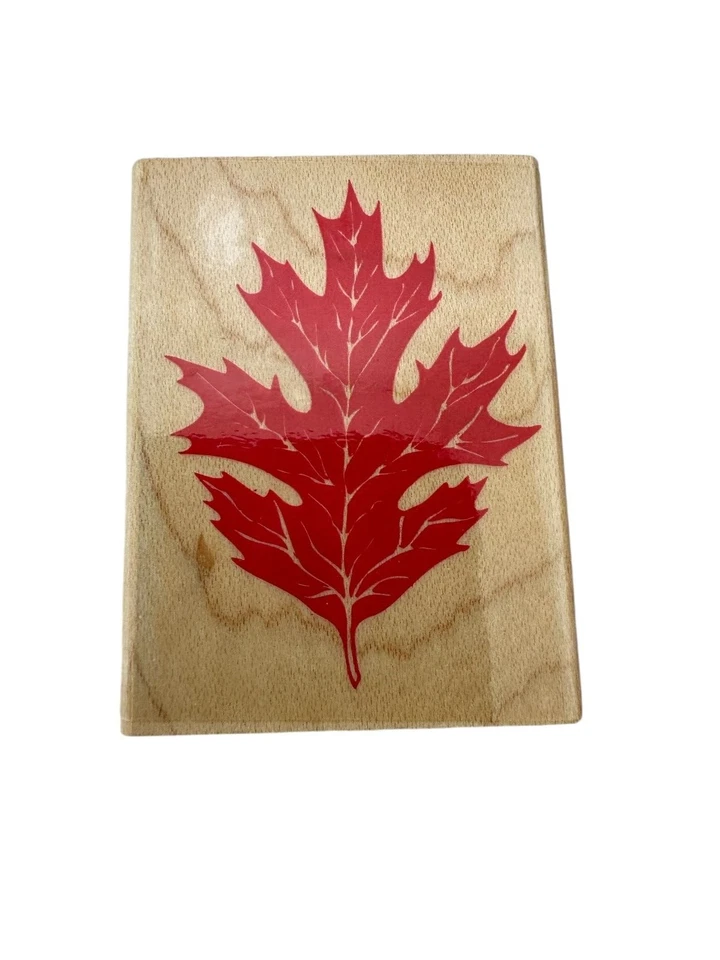 全新 秋季 Autum Leaves Bee 木制橡胶邮票 制作剪贴簿 制作 — 第 2/4 张图片