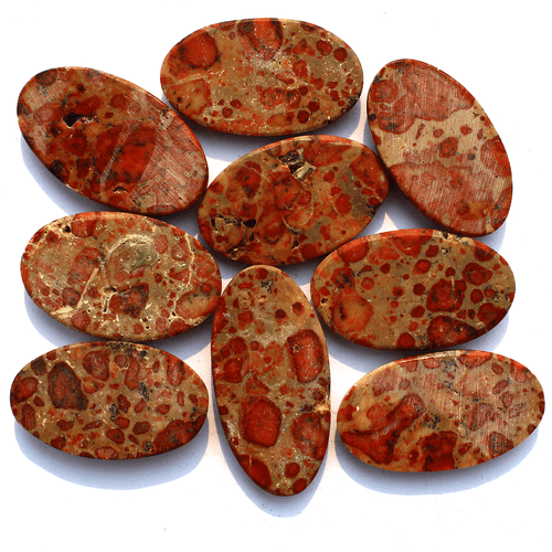 9 Pcs Natural Asteroid Jasper Top Grade 33mm-39mm Oval Cabochon Loose Gemstones - Picture 8 of 11