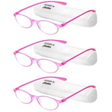 Calabria 719 Flexie Oval Reading Glasses 5.00 Fuchsia 3pack Men/Women Bendabl