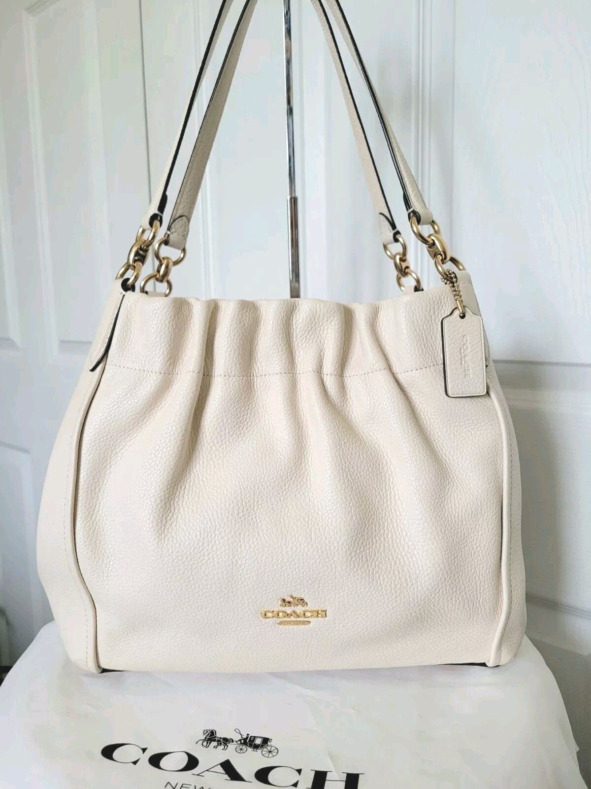 Coach C1454 Maya Pebble Leather Shoulder Bag Tote Pal… Gem