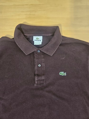 Lacoste Polo Shirt Size 7 Mens Brown Classic Fit Casual Short Sleeve - 第 1/6 張圖片