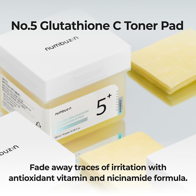 glutathione niacinamide toner pad Numbuzin No.5+ Niacinamide Concentrated Toner Pad | Glutathione, Niacinamide,  &