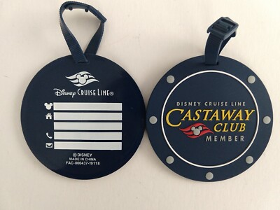 2- Disney Cruise Line Castaway Club Member Luggage Tag Set