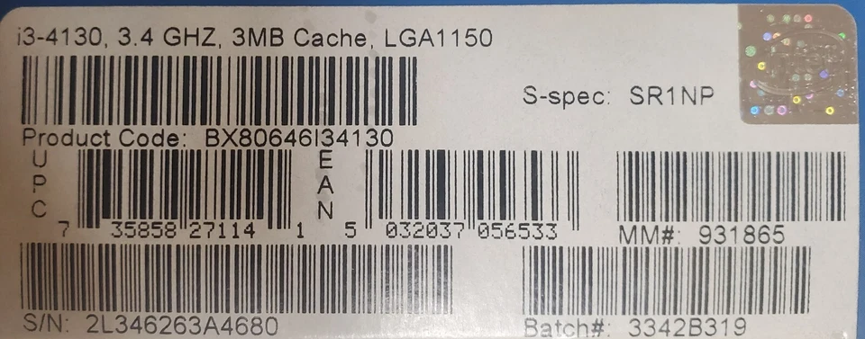 Intel BX80646I34130 SR1NP Core i3-4130 Processor 3MB Cache, 3.40 GHz NEW!! - Image 4 of 4