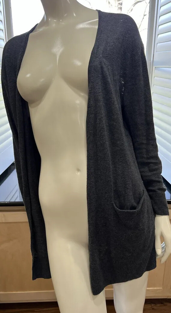 Madewell Open Front Patch Pocket Gray Cardigan Si… - image 1